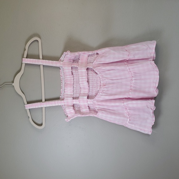 Hailey & Co. Pink Gingham Smocked Top. Large - Picture 5 of 7
